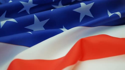 Close Up of the American Flag Waving