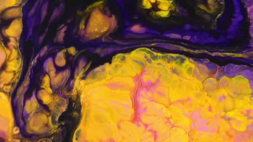 Abstract Ink Mixing with Colorful Paints