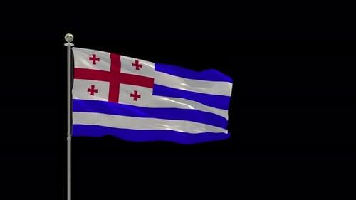 Realistic Adjara Flag Waving Animation