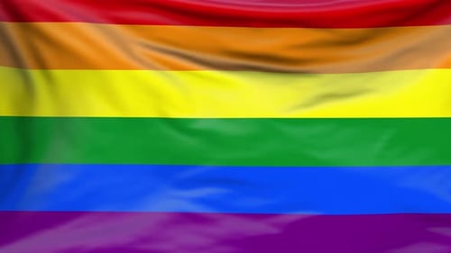 Waving Rainbow Flag for Pride and Diversity