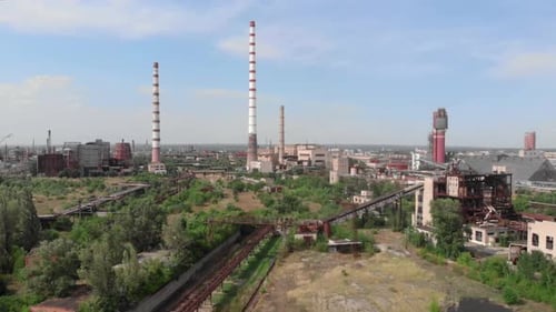 Industrial plant. Power plant. Electric power station. Heat power factory.