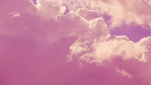 Pink Clouds Drifting in a Purple Sky
