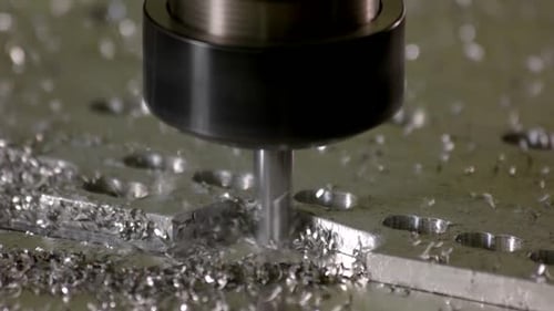 Metal Milling Machine Cutting Precise Shape