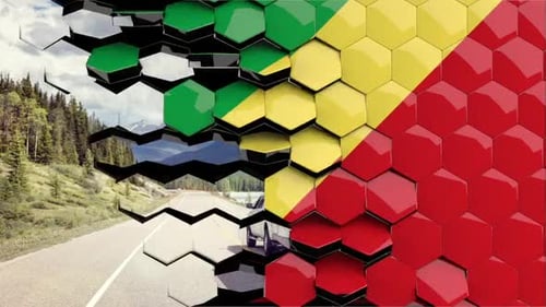 Geometric Hexagon Grid Reveal Transition