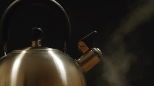 Steam From A Steel Kettle