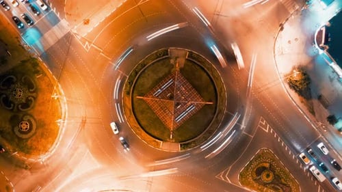 Hyperlapse Timelapse of Night City Traffic