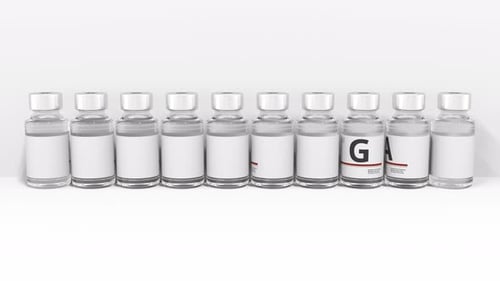 Medical Vials Revealing Antifungal Text Animation