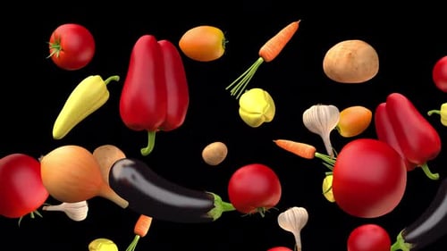 Seamless 3D Animation of Realistic Floating Vegetables