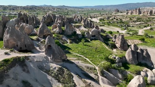 Awesome aerial view of Goreme 4 K Turkey Cappadocia