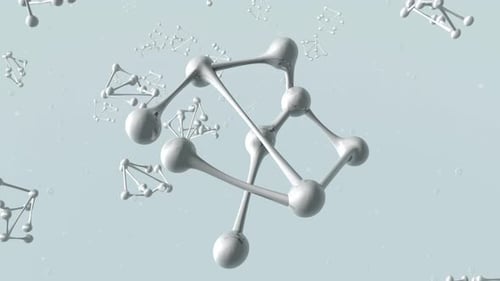 Abstract Molecular Structure Rotation for Science and Medical Visuals
