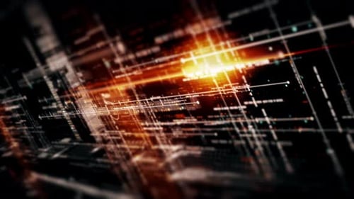 Futuristic Digital Grid Data Flow Background