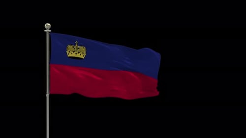 Liechtenstein Flag Waving Seamless Loop Animation