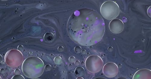 Fantastic Structure of Colorful Bubbles. Chaotic Motion. Abstract Background
