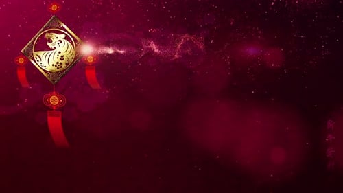 Chinese New Year Golden Tiger Celebration Festive Background Loop