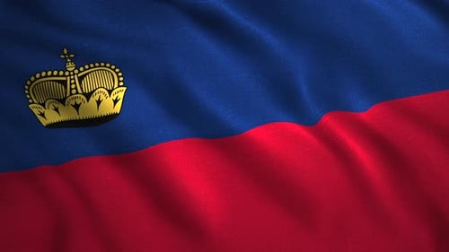 Realistic Waving Flag of Liechtenstein Loop