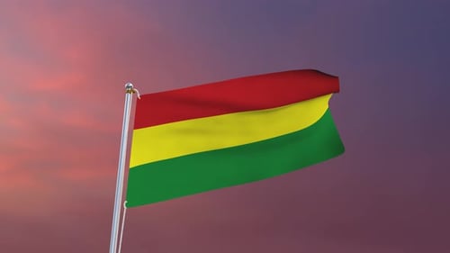 Waving Bolivia National Flag Animation