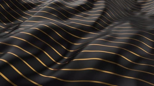 Abstract Wavy Black and Gold Lines Seamless Loop Background