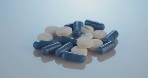 Assorted Pills and Capsules in Close Up