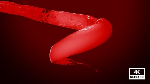 Red Abstract Fluid Dynamic Coiling Animation