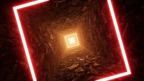 Glow Square Light Stone Höhlentunnel VJ Loop