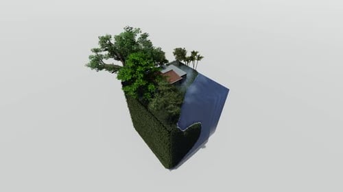 Isometric seafront beach