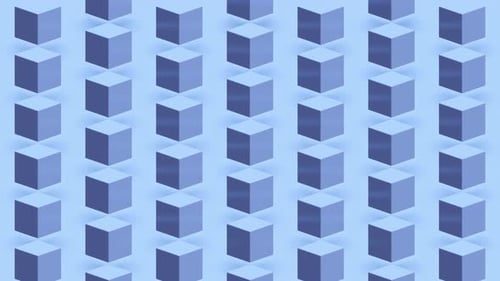 Abstract 3d render of geometric background with cubes, motion design. Seamlessly looped animation.