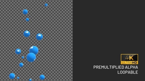 Floating Glossy Like Bubbles Social Media Animation