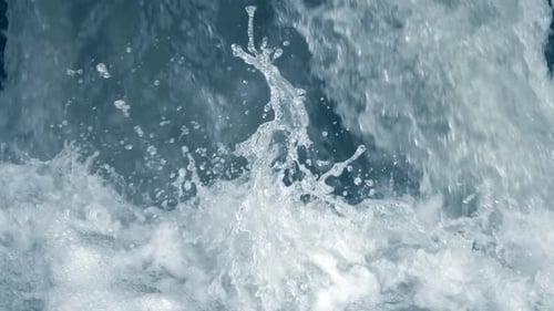 Close-Up of Rushing Waterfall Creating White Water
