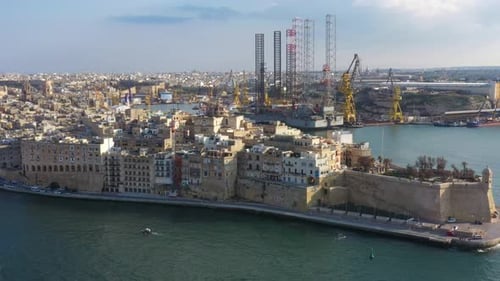 Aerial view of the city Valletta in Malta