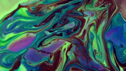 Abstract Liquid Colors Rippling and Swirling