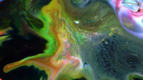 Macro Abstract of Swirling Colorful Paints