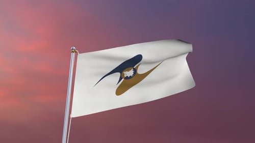 Dynamic Waving Flag Logo Reveal on Realistic Flagpole