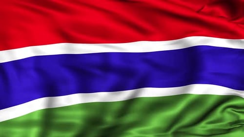 The Gambia National Flag Waving Loop Animation