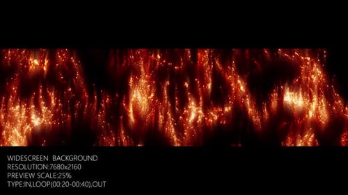 Abstract Fiery Particles Widescreen Background Loop