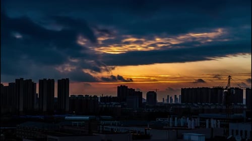 Timelapse of Wuhan city .Panoramic skyline and buildings