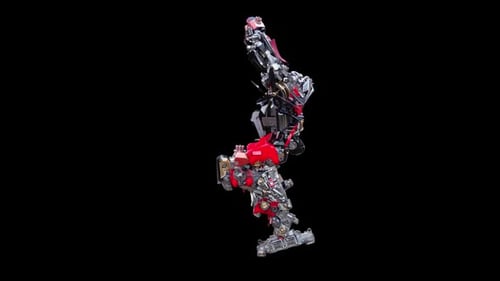 Animated 3D Futuristic Robot Walk Cycle with Alpha Channel