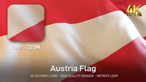 Realistic Austrian Flag Waving Seamless Loop
