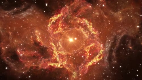 Exploration of the galaxy through outer space towards a luminous bright star.