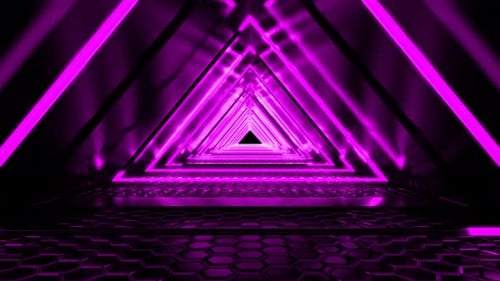 Túnel rosa triangular