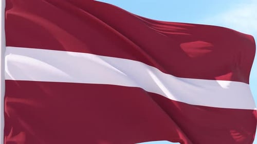 Waving Flag of Latvia Realistic Loop
