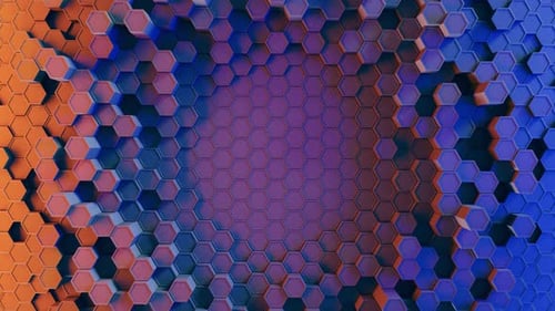 Dynamic Abstract Hexagon Background Loop with Gradient Colors