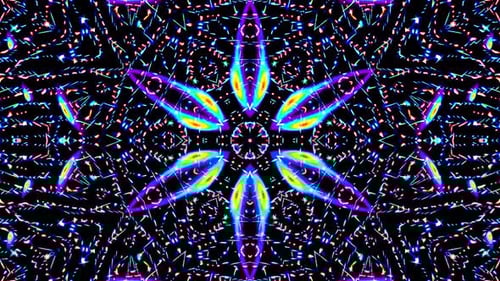 Abstract Neon Glowing Geometric Pattern Background