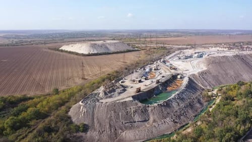 Aerial View of Mining Operation in Rural Landscape