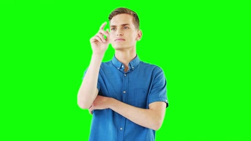 Man using digital screen