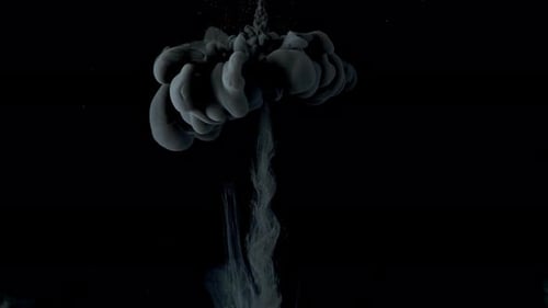 Elegant Gray and White Paint Expanding in Dark Water