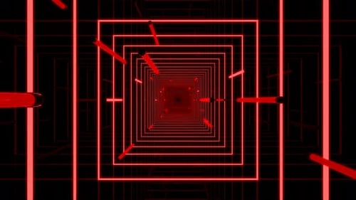 Red Lights Tunnel Background