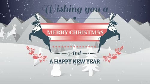 Animated Merry Christmas and Happy New Year Greeting
