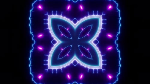 VJ Glitter Blue Neon Light 4K Loop 05