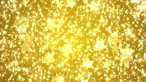Shimmering Golden Stars Falling Glitter Particles Motion Background