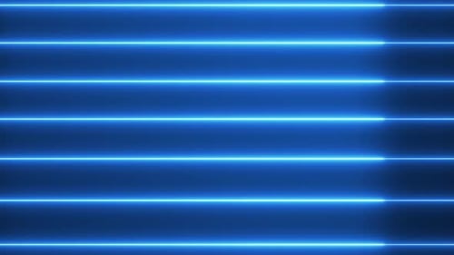 Abstract Blue Neon Lines Moving Loop Background
